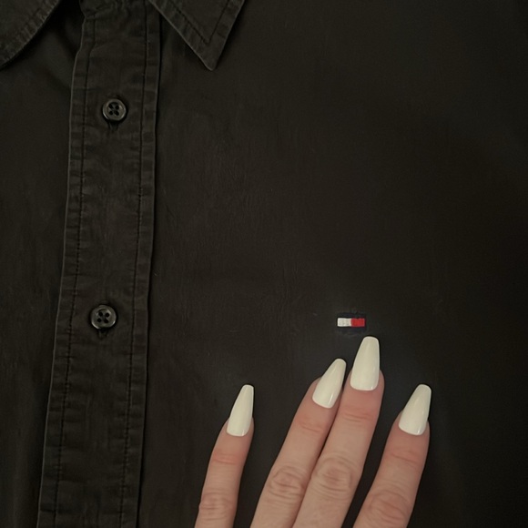 Tommy Hilfiger Washed Black Cotton Button Up Size XL - Picture 6 of 8